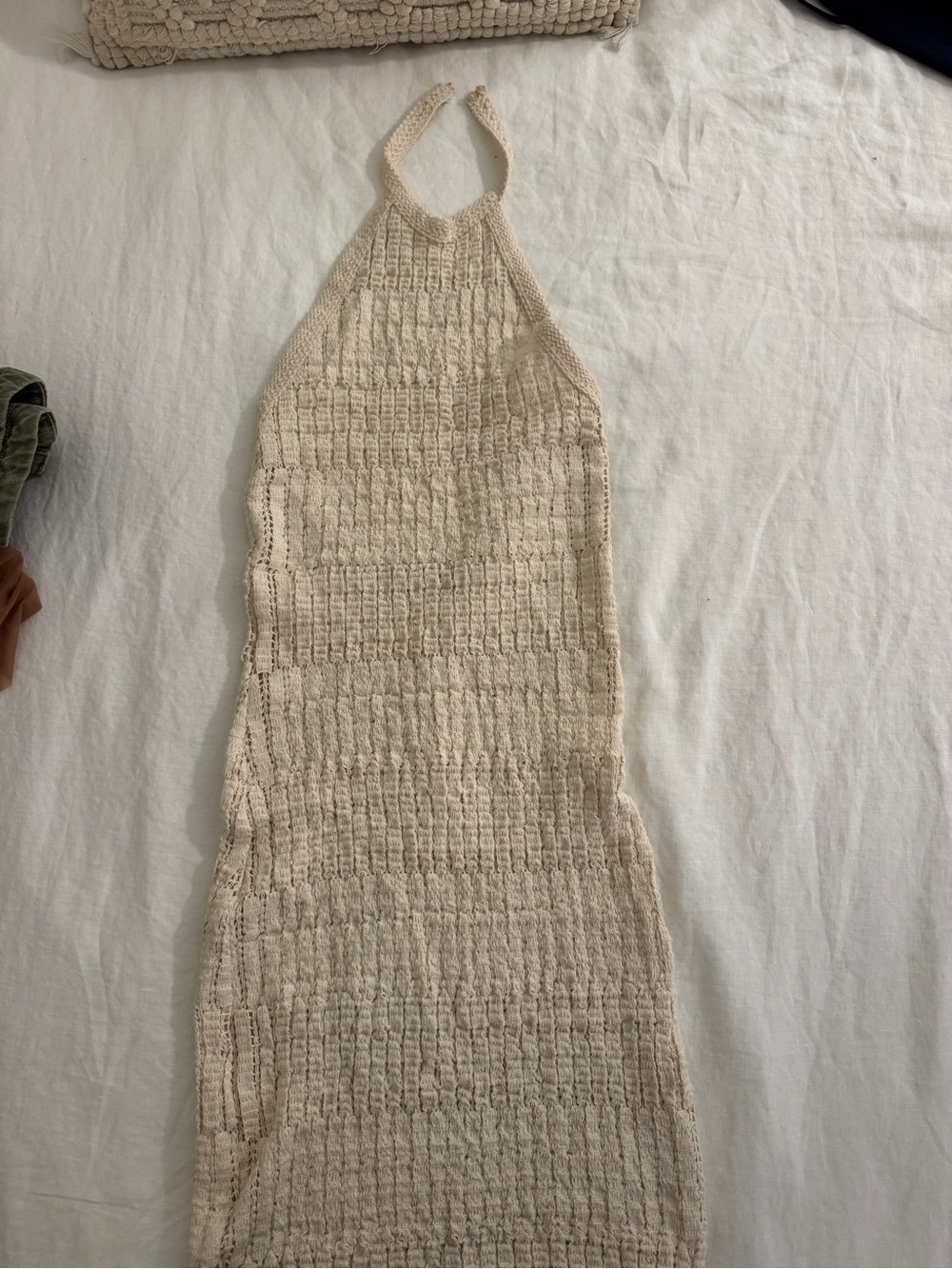 Zara Cream Knit Halter Maxi Dress